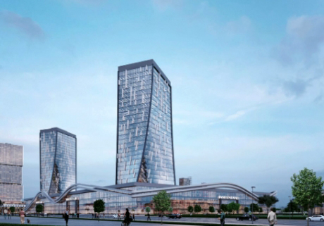 Проект дизайна Ташкент-Сити, участок 3, два тридцатиэтажных торговых центра. С сайта проекта