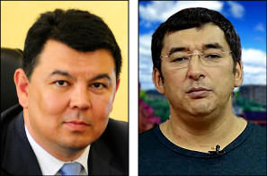 На фото: Канат Бозумбаев, аким Павлодарской области, и Нуржан Сулейменов, бизнесмен обвиняемый в вымогательстве